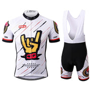 Thriller Rider Sports Vêtements de Vélo Homme Cyclisme Maillots et Cuissard à Bretelles Combinaison(Rock)